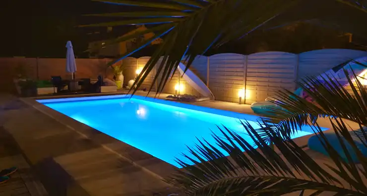 Piscina Agua Od Iluminada Azul Noche 100787 2571
